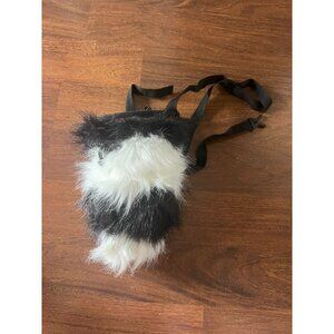 BG Furry Chalk Bag Black White Faux Fur Rock Climbing Bouldering Gym Accessory
